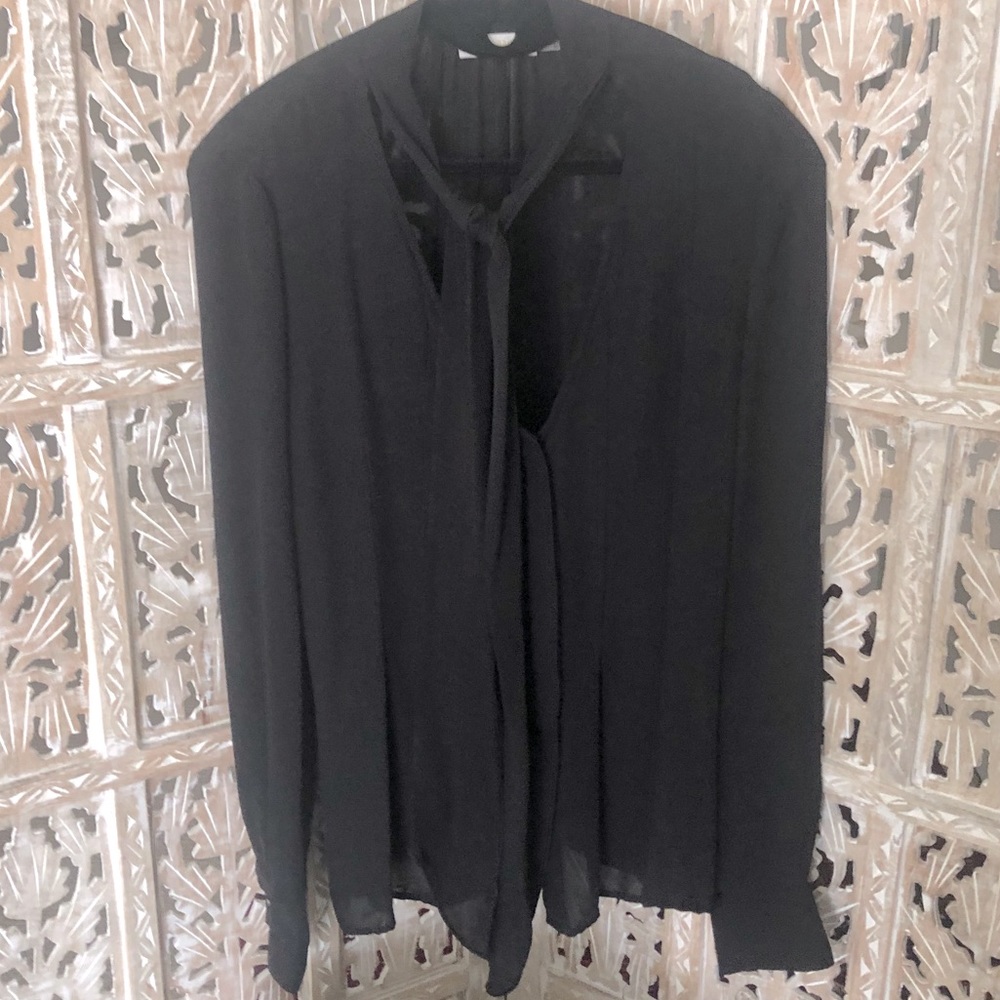 Ramy Brook tie neck silk top